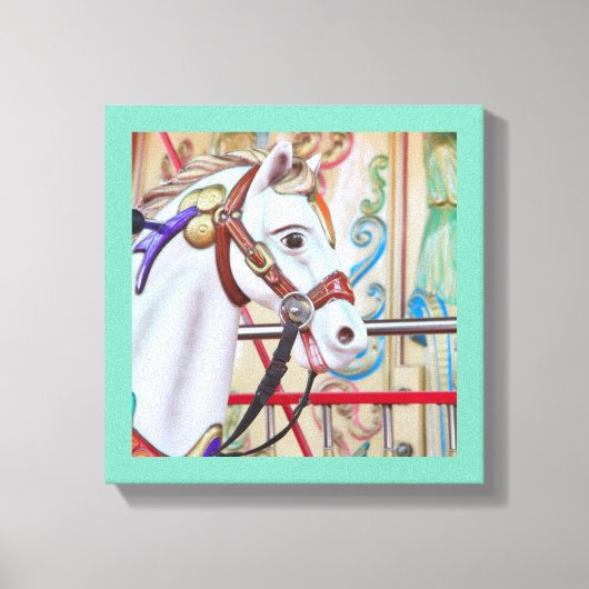 Merry-go-round geschilderd paard Canvas 16 in een  (Voorkant)