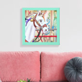 Merry-go-round geschilderd paard Canvas 16 in een  (Insitu (Woonkamer))