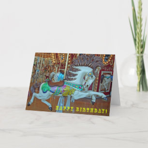 Merry-Go-Round Horse, Birthday Feestdagen Kaart