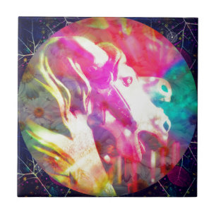 Merry Go Round Horse Digital Art Tegeltje