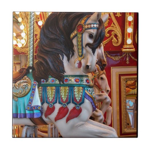 Merry-go-Round Horse Tegeltje (Voorkant)