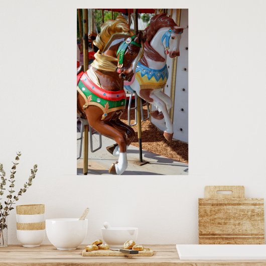 Merry-Go-Round Horses Poster (Keuken)