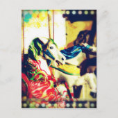 Merry-Go-Round Horses Summer Flashback Digital Art Feestdagenkaart (Voorkant)