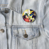 Merry-Go-Round Horses Summer Flashback Digital Art Ronde Button 5,7 Cm (In situ)