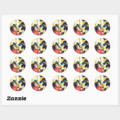 Merry-Go-Round Horses Summer Flashback Digital Art Ronde Sticker (Vel)