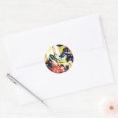 Merry-Go-Round Horses Summer Flashback Digital Art Ronde Sticker (Envelop)