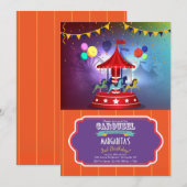 Merry Go Round Invitation Kaart (Voorkant / Achterkant)