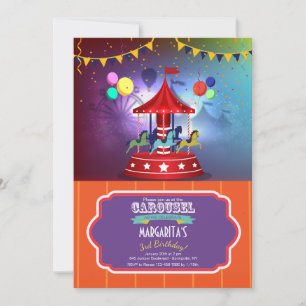 Merry Go Round Invitation Kaart