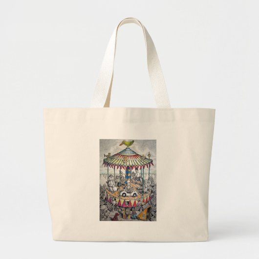 Merry-go-round met clowns grote tote bag (Voorkant)