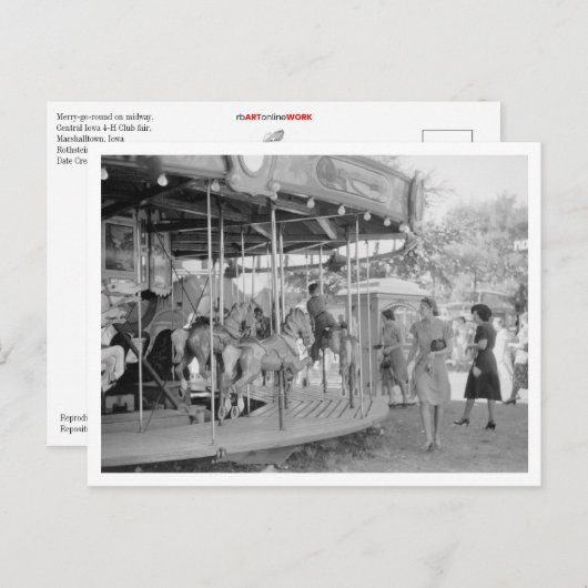 Merry-Go-Round-On Midway Briefkaart (Voorkant / Achterkant)