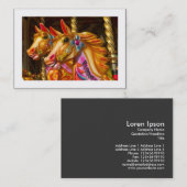 Merry-go-round paarden (begrensd) visitekaartje (Voorkant / Achterkant)