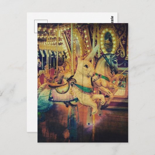 Merry Go Round Rabbit Briefkaart (Voorkant / Achterkant)