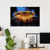 Merry-Go-Round 's nachts in Londen Poster (Thuiskantoor)
