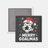 Merry Goalmas France - Funny Soccer Christmas Magneet (Voorkant / Achterkant)