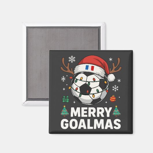 Merry Goalmas France - Funny Soccer Christmas Magneet (Voorkant / Achterkant)