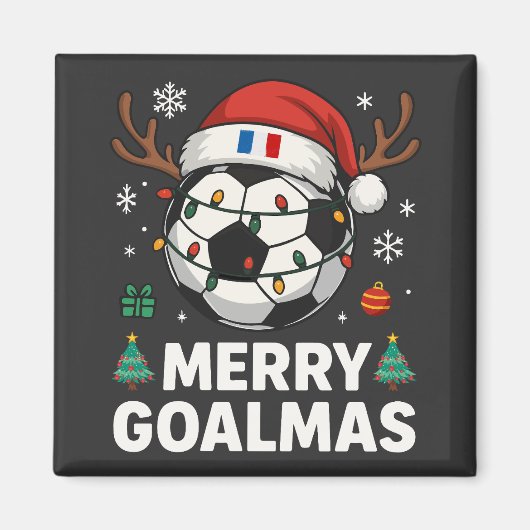 Merry Goalmas France - Funny Soccer Christmas Magneet (Voorkant)