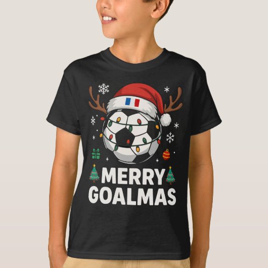 Merry Goalmas France - Funny Soccer Christmas T-shirt (Voorkant)