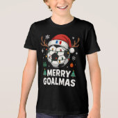 Merry Goalmas France - Funny Soccer Christmas Tri-Blend Shirt (Voorkant)