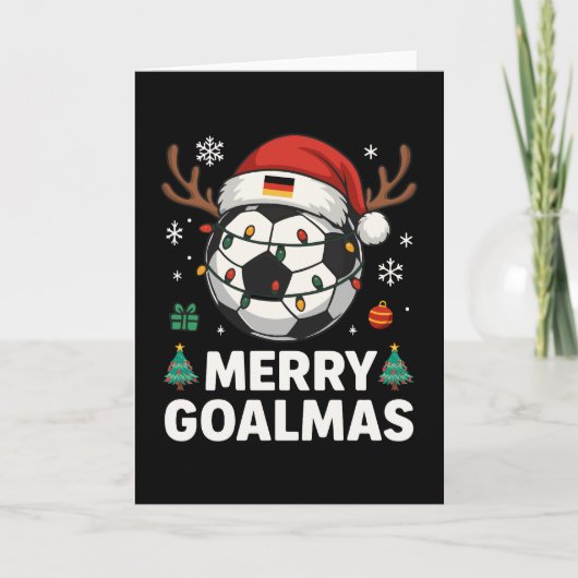 Merry Goalmas - Funny Soccer Christmas Kaart (Voorkant)