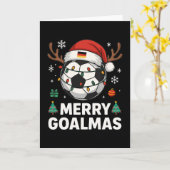 Merry Goalmas - Funny Soccer Christmas Kaart (Gele Bloem)