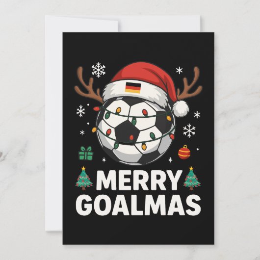 Merry Goalmas - Funny Soccer Christmas Kaart (Voorkant)