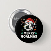 Merry Goalmas - Funny Soccer Christmas Ronde Button 5,7 Cm (Voorkant /achterkant)