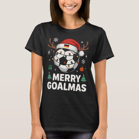 Merry Goalmas - Funny Soccer Christmas T-shirt (Voorkant)