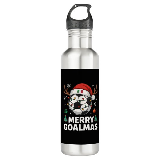 Merry Goalmas Italy - Funny Soccer Christmas Waterfles (Voorkant)