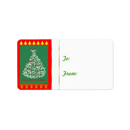 Merry Goatie kerstcadeau Label Sticker (Voorkant)