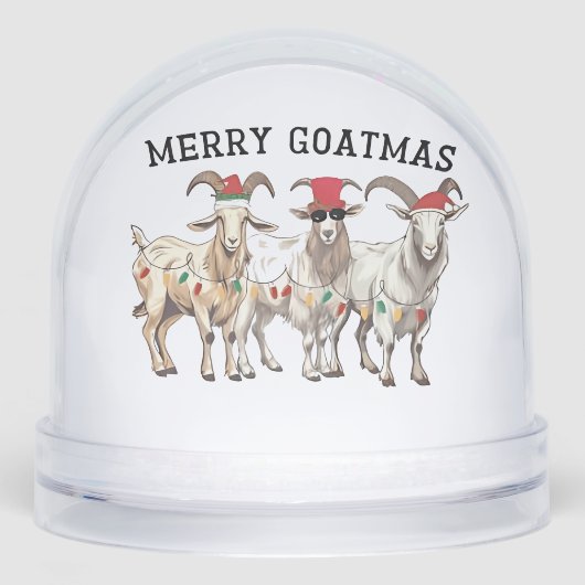 Merry Goatmas Animal Goat Lover Merry Christmas Sneeuwbol (Voorkant)
