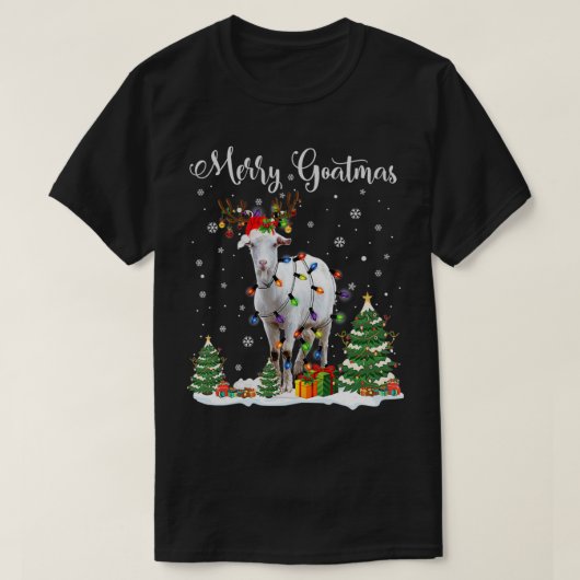 Merry Goatmas Goat Kerstreindekerstman Funny T-shirt (Design voorkant)