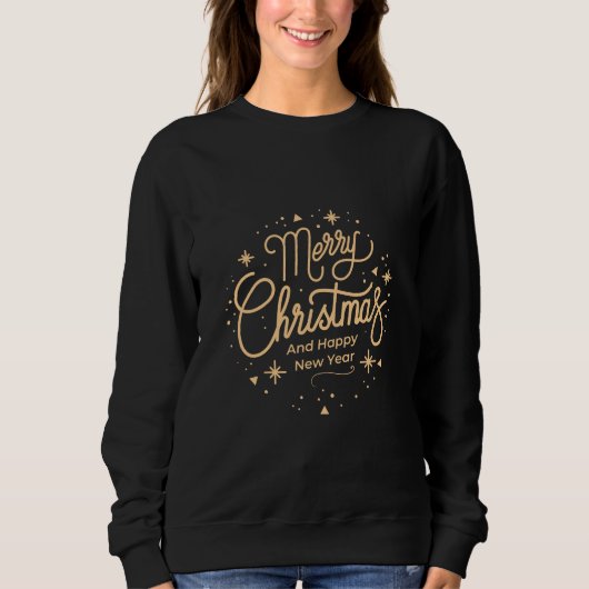 Merry Gold Christmas Novelty blauw sweatshirt (Voorkant)