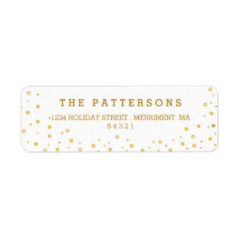 Merry Gold Tone Polkadot retour adres labels