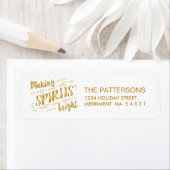 Merry Gold Tone Retouradres Labels (Insitu)