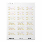 Merry Gold Tone Retouradres Labels (Full Sheet)
