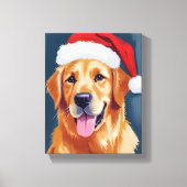 Merry Golden Retriever | Kerstman Hat Hond Kerstmi Canvas Afdruk (Voorkant)
