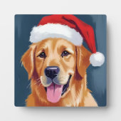 Merry Golden Retriever | Kerstman Hat Hond Kerstmi Fotoplaat (Voorkant)