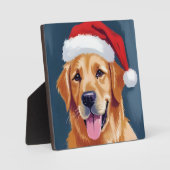 Merry Golden Retriever | Kerstman Hat Hond Kerstmi Fotoplaat (Voorkant)
