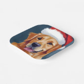 Merry Golden Retriever | Kerstman Hat Hond Kerstmi Papieren Bordje (Gebogen)
