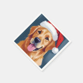 Merry Golden Retriever | Kerstman Hat Hond Kerstmi Servet (Hoek)