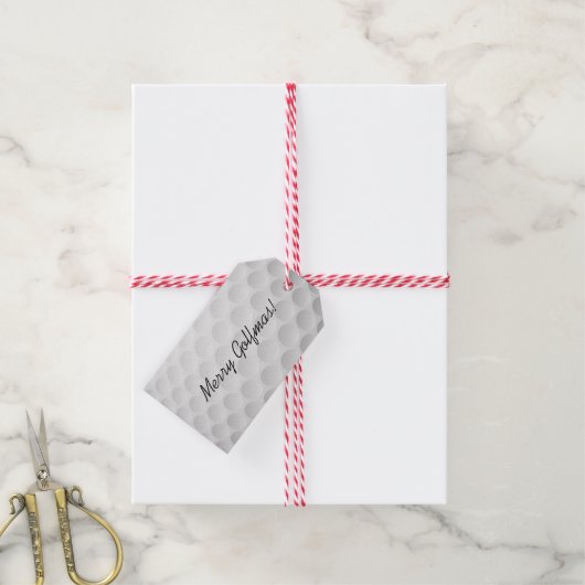 Merry Golfmas Golf Ball Design Gift Label Cadeaulabel (Met Touw)