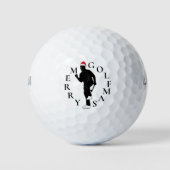 Merry Golfmas Golfer Santa Hat Kerstmis Golfballen (Voorkant)
