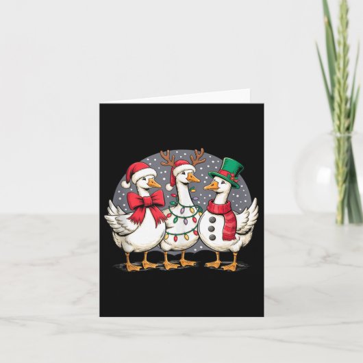 Merry Goose Funny Christmas Silly Humor Family Chr Kaart (Voorkant)