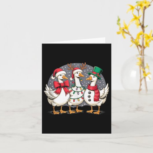 Merry Goose Funny Christmas Silly Humor Family Chr Kaart (Gele Bloem)