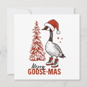 Merry Goose-Mas Feestdagenkaart