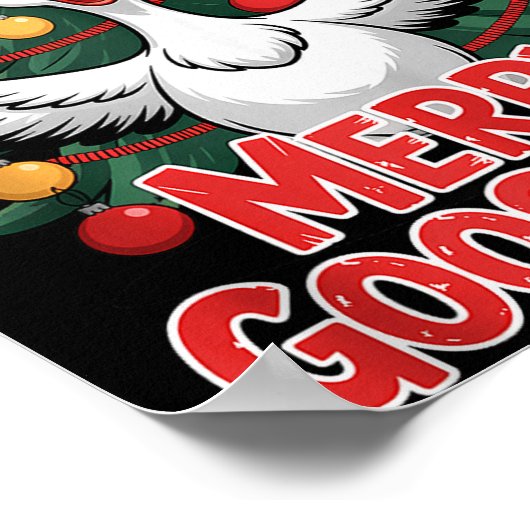 Merry Goose-mas Reindeer Antlers Funny Christmas G Poster (Hoek)