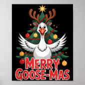 Merry Goose-mas Reindeer Antlers Funny Christmas G Poster (Voorkant)