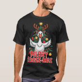 Merry Goose-mas Reindeer Antlers Funny Christmas G T-shirt (Voorkant)