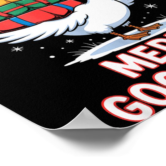 Merry Goose-mas With Xmas Funny Christmas Goose  Poster (Hoek)
