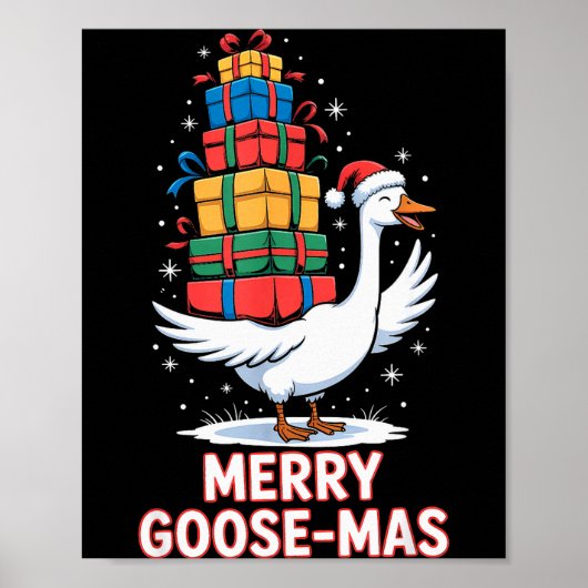 Merry Goose-mas With Xmas Funny Christmas Goose  Poster (Voorkant)